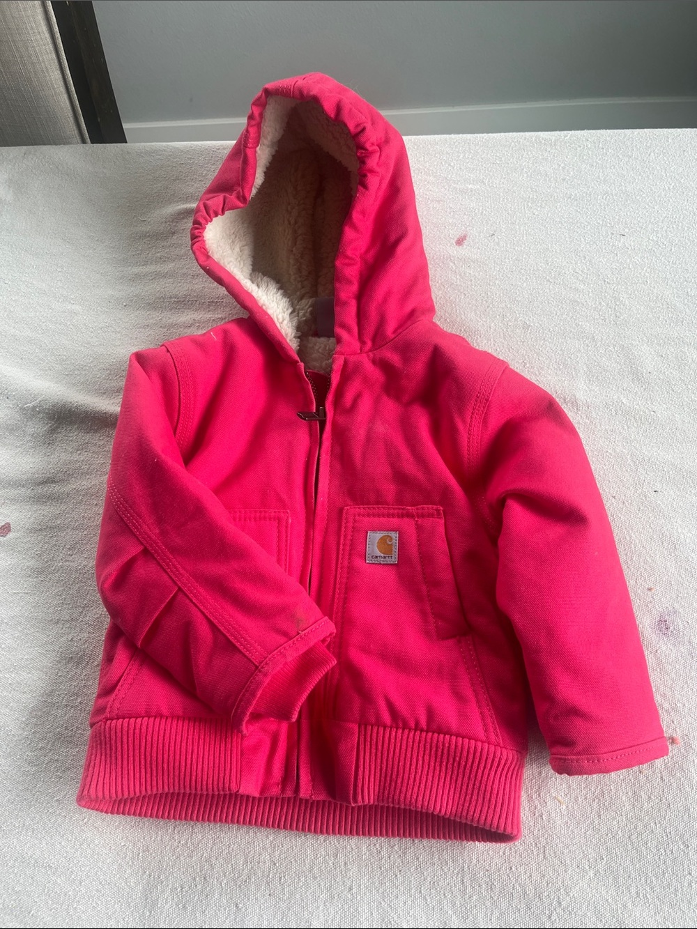 Carhartt Hot Pink Sherpa-Lined Hooded Jacket